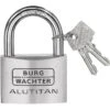 Burg Wächter Burg-Wächter Vorhängeschloss Alutitan 770 60 SB, Schlüsselschloss, Wetterfest, Silber