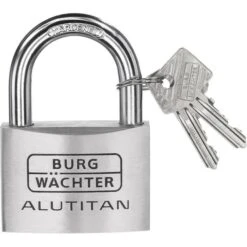 Burg Wächter Burg-Wächter Vorhängeschloss Alutitan 770 60 SB, Schlüsselschloss, Wetterfest, Silber