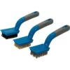 Silverline Drahtbürste 596171 3-teiliges Set, Handbürste, Edelstahl-, Messing-, Nylon-Borsten