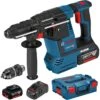 Bosch Bohrhammer GBH 18V-26 F, SDS+, 18V / 5Ah, 2 Akkus, Schnellspannbohrfutter, Koffer + GRATIS Prämie
