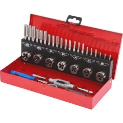Ks Tools KS-Tools Gewindeschneider 331.0632, Set, HSS, 32-teilig, Für Innen- & Außengewinde, M3 - M12