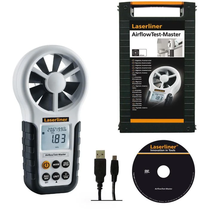 Laserliner Anemometer AirflowTest-Master Flügelrad, Bis 30 M/s, USB, Mit Thermo-Hygrometer 5 Laserliner Anemometer AirflowTest-Master Flügelrad, Bis 30 M/s, USB, Mit Thermo-Hygrometer – Bild 5