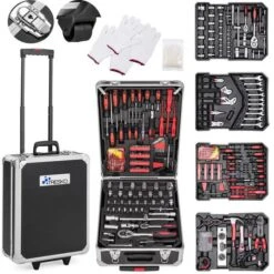 Tresko Werkzeugkoffer WZKF13, 949-teilig, Im Aluminium Klapptrolley