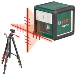 Bosch Kreuzlinienlaser Quigo +, Selbstnivellierend, Roter Laser, Mit Stativ & Skalamarkierung