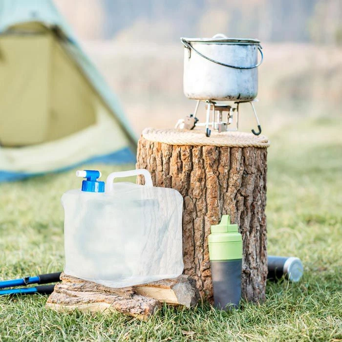 Relaxdays Wasserkanister Faltbar, Kunststoff, Mit Ablasshahn, Transparent, 5 Liter 5 Relaxdays Wasserkanister Faltbar, Kunststoff, Mit Ablasshahn, Transparent, 5 Liter – Bild 5