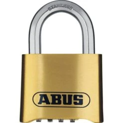 Abus Vorhängeschloss Marine 180IB/50, 52mm, 4-fach Zahlenschloss, Seetauglich, Level 5 Messing