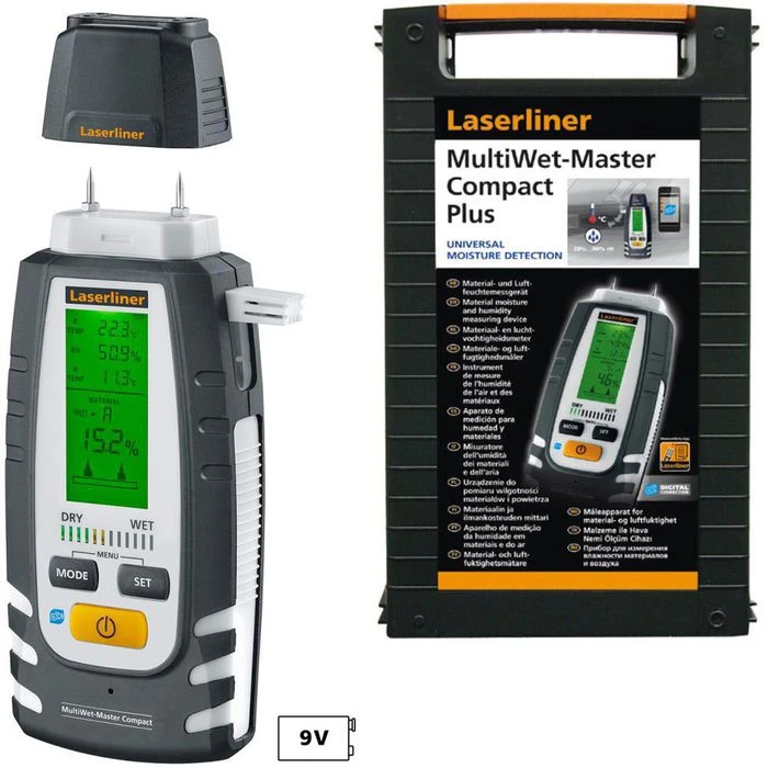 Laserliner Feuchtemessgerät MultiWet-Master Compact Plus, Holz & Baustoffe Thermo-Hygrometer Bluetooth Invasiv 5 Laserliner Feuchtemessgerät MultiWet-Master Compact Plus, Holz & Baustoffe Thermo-Hygrometer Bluetooth Invasiv – Bild 5