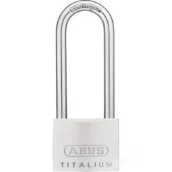Abus Vorhängeschloss Titalium 64TI/50HB80, 50mm, Schlüsselschloss, Level 6, Silber