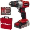Einhell Akku-Bohrschrauber TC-CD 18/2 Li + 39, 18V/2,5Ah, Akku, Bohrer-Bitset, Ladegerät & Koffer