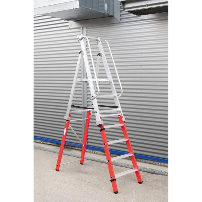 MUNK Podestleiter 52083, Mit 3 Stufen, Erweiterbar, Aluminium, Arbeitshöhe 2,7m 6 MUNK Podestleiter 52083, Mit 3 Stufen, Erweiterbar, Aluminium, Arbeitshöhe 2,7m – Bild 6