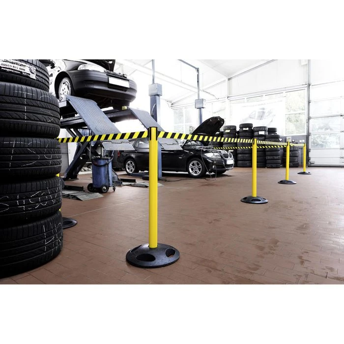 RS-GUIDESYSTEMS Absperrpfosten GLA 25, Gelb, Aus Kunststoff, Mit Schwarz-gelbem Band, 2 Stück 2 RS-GUIDESYSTEMS Absperrpfosten GLA 25, Gelb, Aus Kunststoff, Mit Schwarz-gelbem Band, 2 Stück – Bild 2