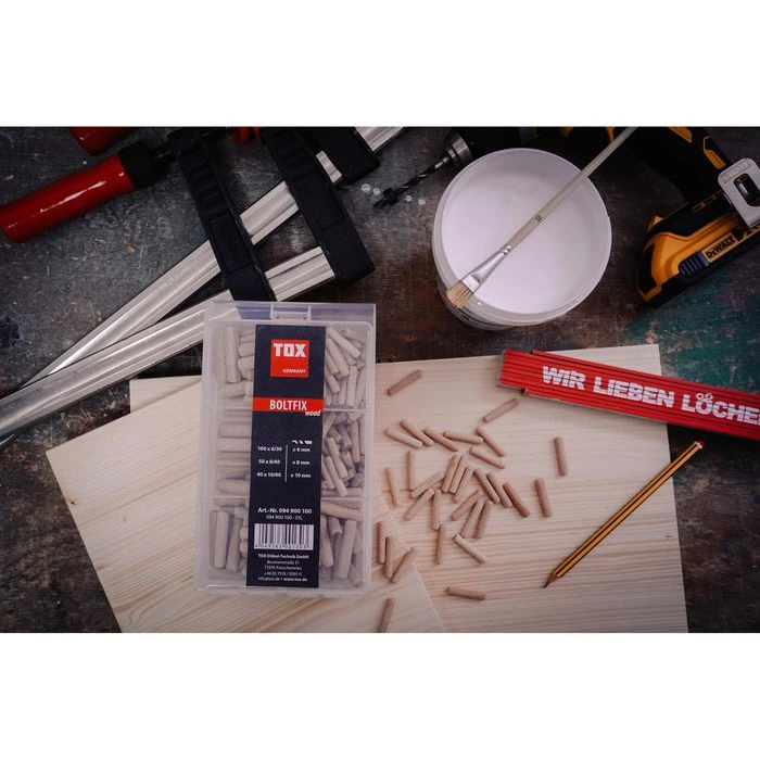 Tox Holzdübel 094900100, Boltfix Wood, Set, 3 Größen, Riffeldübel, 190-teilig 3 Tox Holzdübel 094900100, Boltfix Wood, Set, 3 Größen, Riffeldübel, 190-teilig – Bild 3