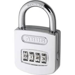 Abus Vorhängeschloss 160/50HB50, 51mm, 4-fach Zahlenschloss, Wetterfest, Level 6, Silber