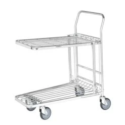 Kongamek CC-Wagen KM4202-EB, Mit Schiebebügel, 2 Etagen, Tragkraft 300kg, 860 X 530mm, Verzinkt