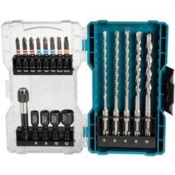 Makita Bohrer-Bit-Set E-07026, 18-teilig, Schlitz, Kreuz, Betonbohrer Etc.